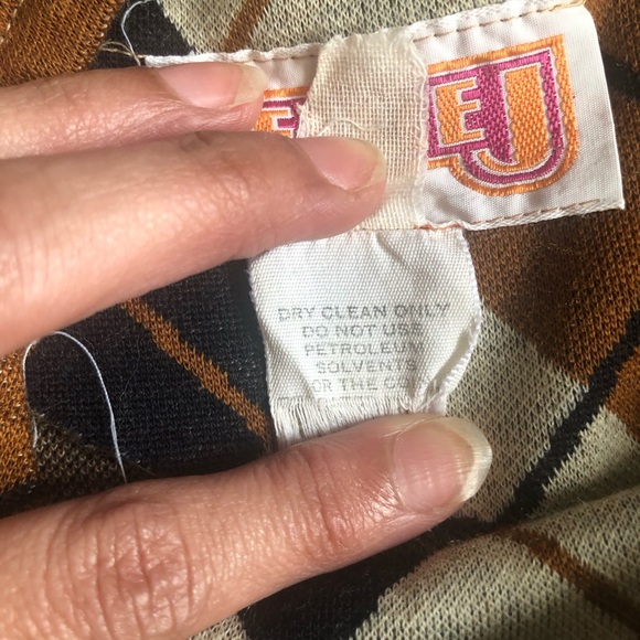 Vintage Leslie J Argyle Shift Dress Union Made ILGWU M Please See Measurements - Picture 7 of 12